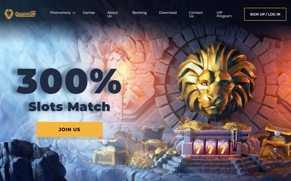 Image of Golden Lion Casino website