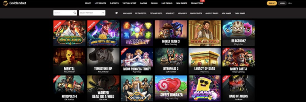 Image of Goldenbet Casino website